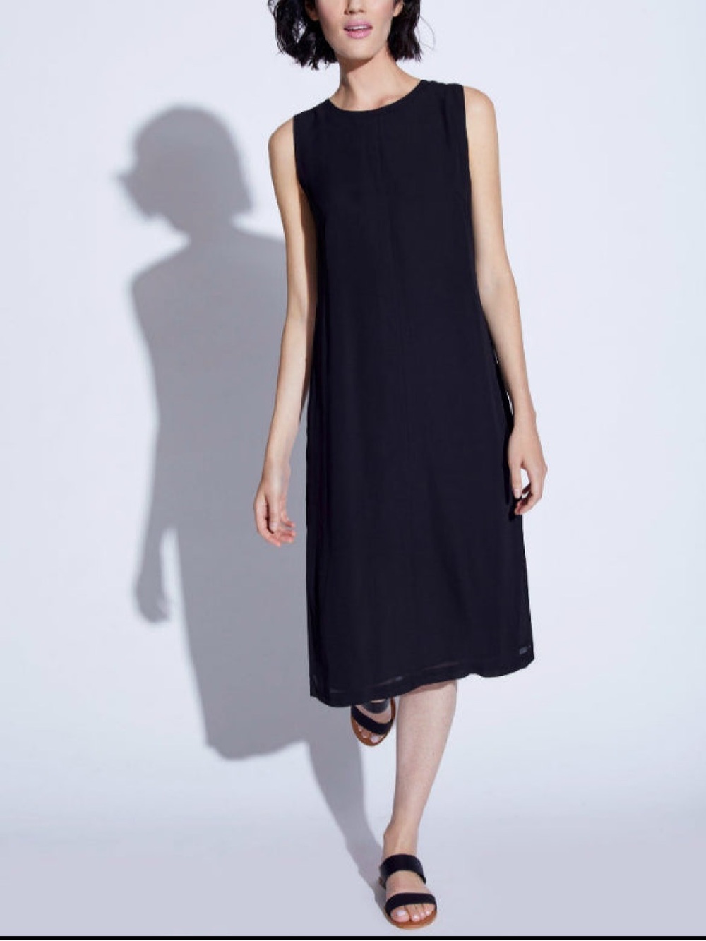 Noel Asmar Sleeveless Black Midi Shift Dress